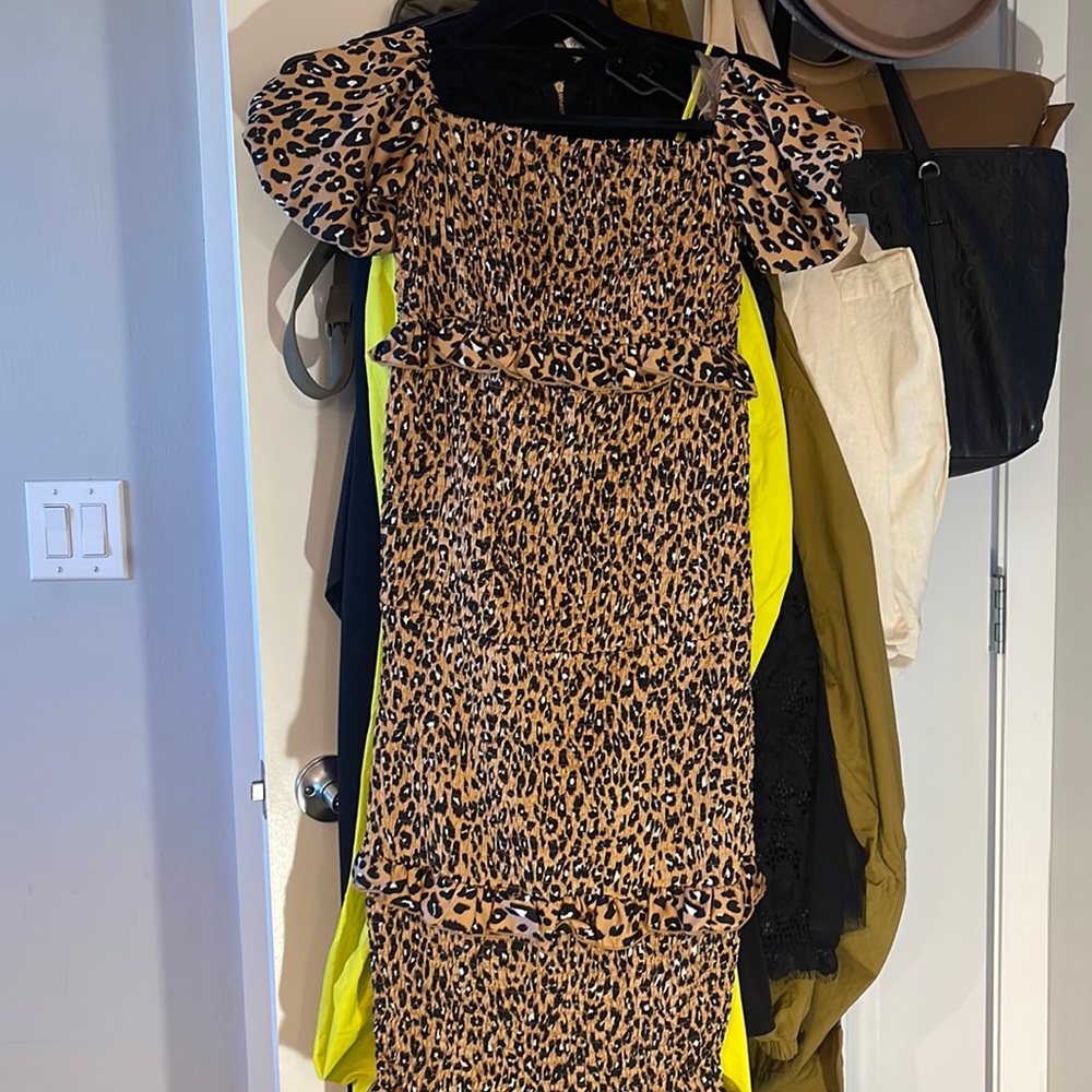 Cheetah print maternity dress